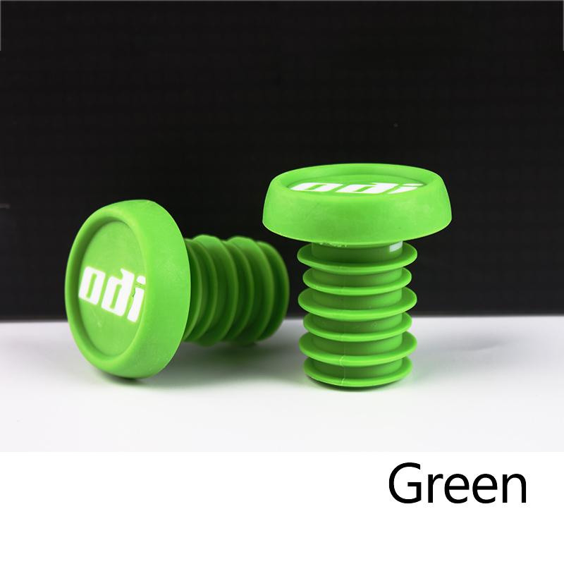 ODI Bicycle Handlebar End Rubber Road Mountain Bike Grip Plug 22.2mm Bicycle Grip End Plug Dustproof MTB Handlebar Cap зелёный