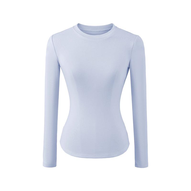 Spicy Girl Versatile Long-Sleeve Women's T-Shirt - Spring/Autumn, Comfortable Base Layer, Round Neck, Slim Fit