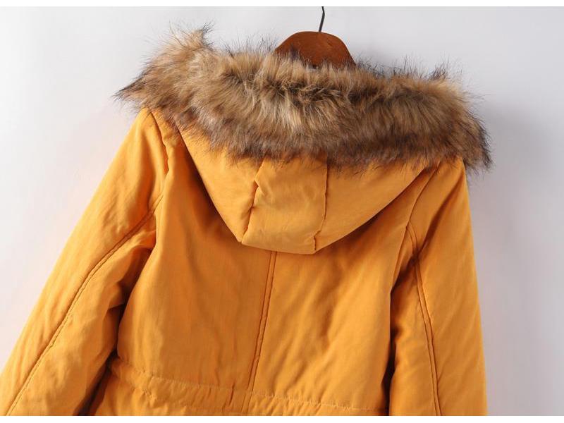 Manteau long à capuche en laine d'agneau style coréen grande taille pour femme - Hiver 2023