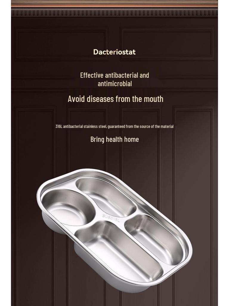 Deep Square 316 Stainless Steel Lunch Plate