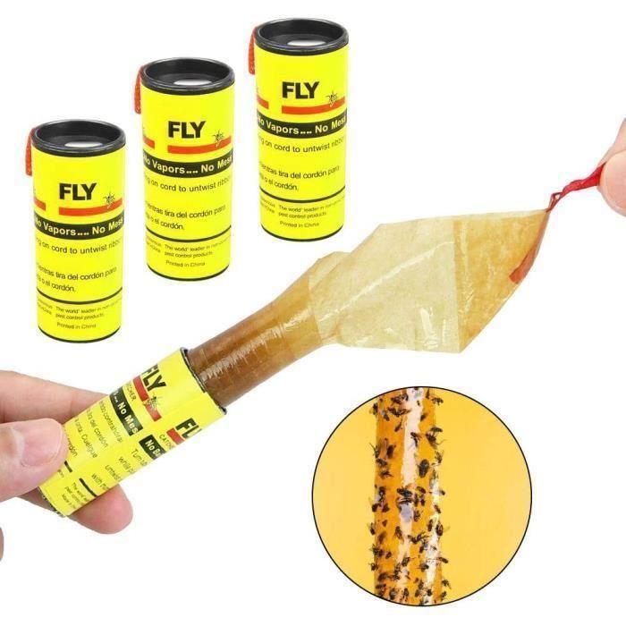 32 Rolls Sticky Fly Catcher Trap Rolls of Non-Toxic Fly Killer Paper Sticky Fly Traps Ribbon Catch Mo[45]