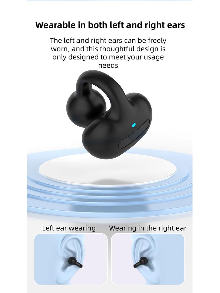 MS8 Bluetooth Bone Conduction Single-Ear Headset with Clip-On, Non-In-Ear, Hanging Ear Style, and TWS Technology.