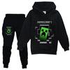 Sudaderas con Capucha para Niños Niñas Niños Minecraft Conjunto de Traje de Pantalones con Capucha de Manga Larga Conjunto de Chándal Tops+Pantalones Ropa Deportiva 7-14A