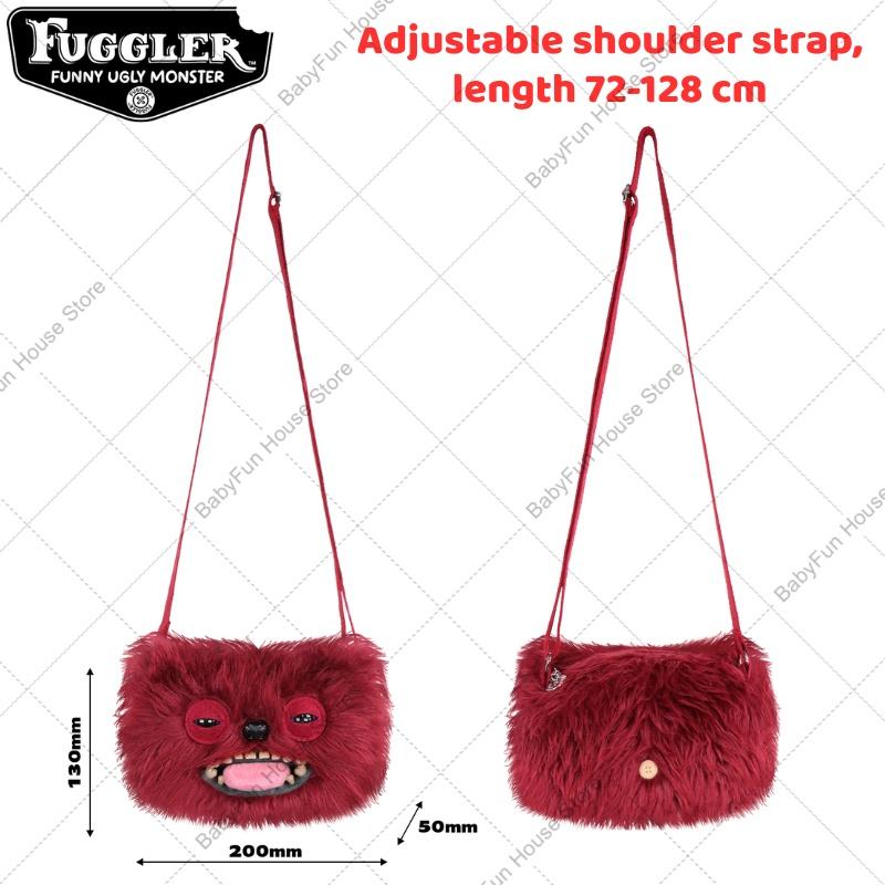 Funny Ugly Teeth Monster Plush Shoulder Bag Wide Eyed Weirdo Sphynx Cat Doll Crossbody Purse