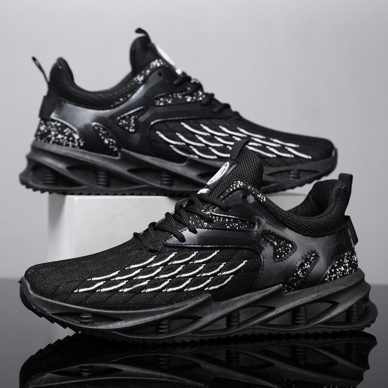 Foreign trade men's shoes 2025 new men's sports shoes blade thick sole casual fish scale mesh breathable running shoes