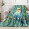 Blue Bird Print Fuzzy Blanket , Warm and Comfortable Throw Blanket Sofa Bed Sofa Camping Trip, the Best Gift.