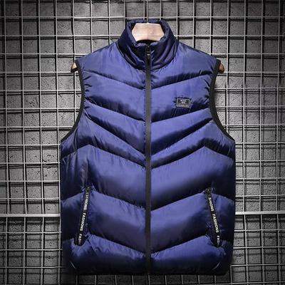 Vêtements en coton pour hommes à la mode et chauds, gilet standard en cuir, veste d'hiver pour jeunes, col montant, gilet épaissi et vêtements d'extérieur.