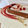Retro High Quality Natural Pigeon Blood Red Chalcedony Collarbone Chain Small Persimmon Pendant Necklace 2M Agate