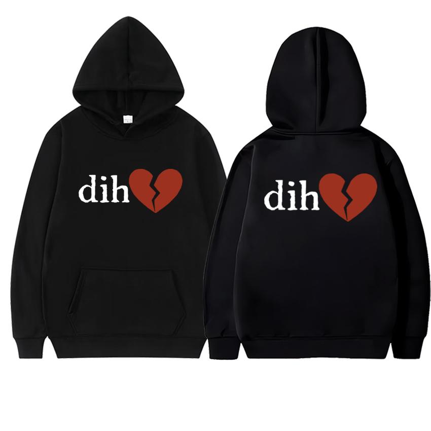Hot Sale Funny Humor Dih Meme Double Sided print Hoodie Autumn Winter Men women fashion Fleece pullover Unisex Casual Sweatshirt