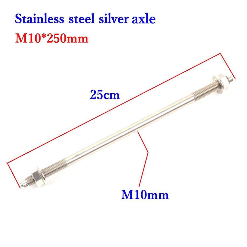 Multicolor M10/12 x220-360mm Motorcycle Front Wheel Shock Axle Medium Axle For Honda Yamaha RSZ JOG FORCE M3 Niu Scooter Parts M10x250mm silver