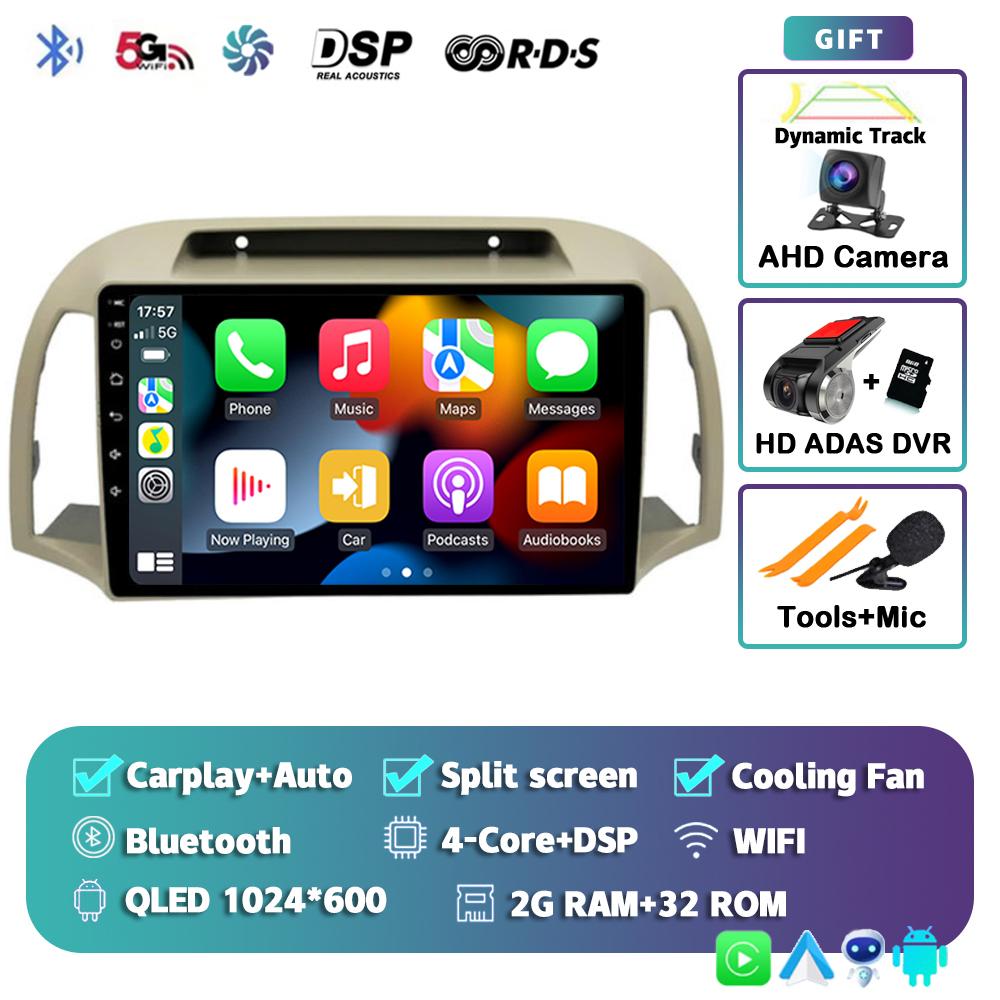 Android 14 Carplay Auto For Nissan March Micra K12 2002 - 2008 2009 2010 Car Radio Multimedia Player Stereo GPS WIFI+4G Video BT