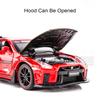 1:32 Scale GTR-R34 R35 Sports Car Model Toy Wheel Steering Alloy Diecast Vehicle Models Sound Light Pull Back Gifts for Kids