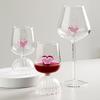 3D Pink Heart Goblet For Valentine's Day Reusable Glass Drinking Cup For Champagne Wine