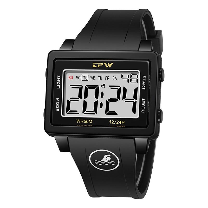 Tpw Waterproof Brand Multifunction Fashion Mens Watch With Silicone Strap Live Broadcast Dropshipping Explosive