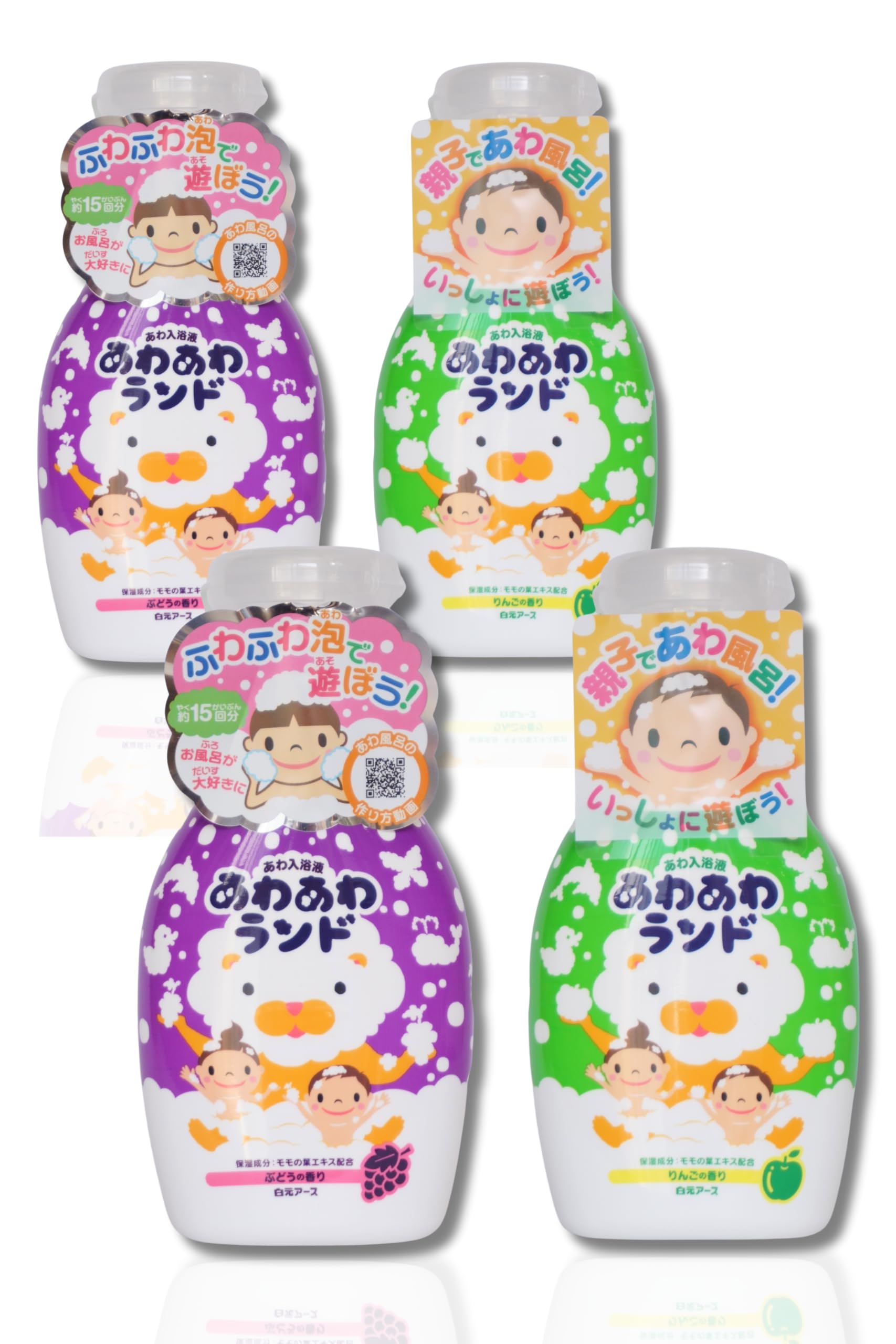 

Awaawa Land Apple Scent + Grape Scent Foam Bath Additive for Children 300ml [2 Apples, 2 Grapes]