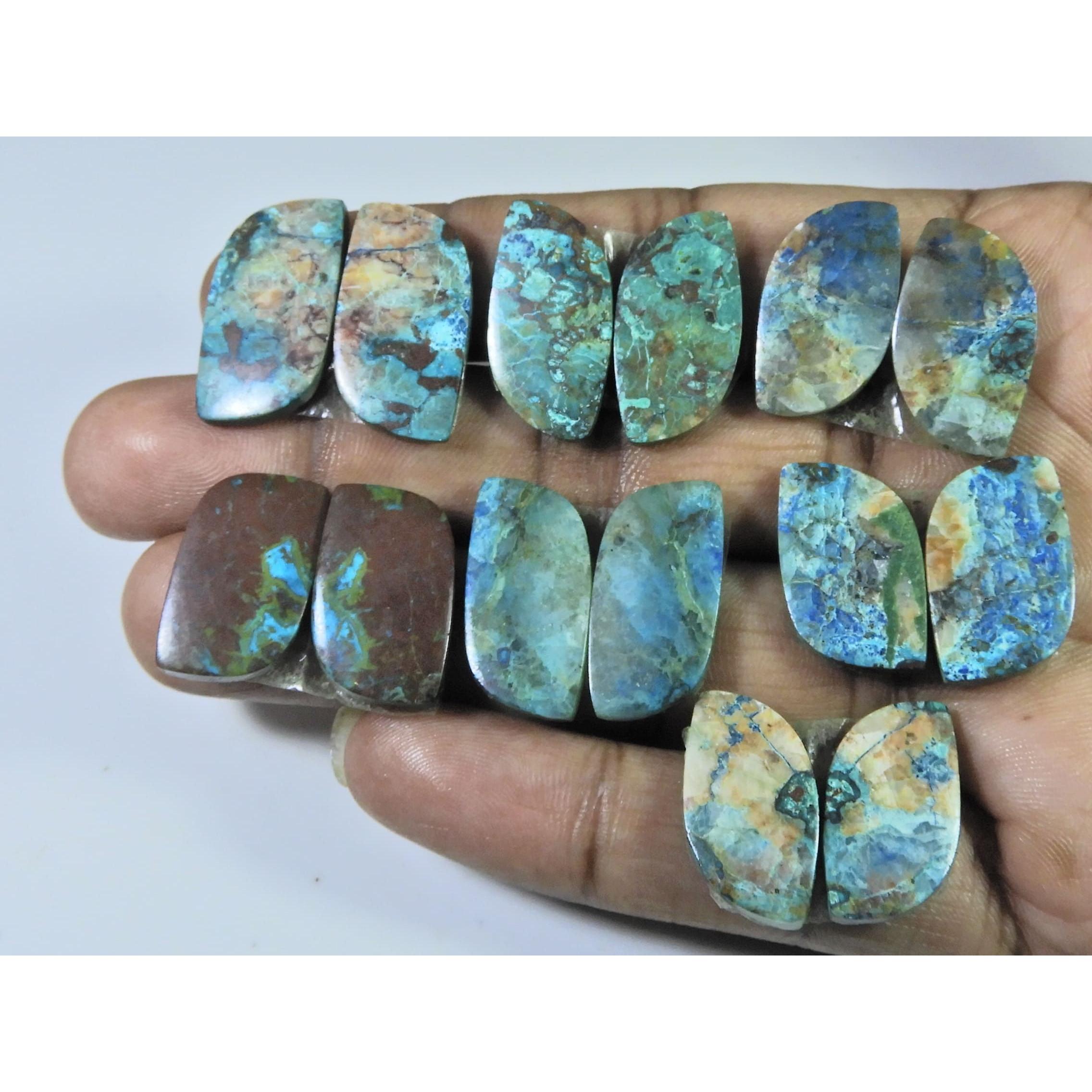 

150 карат. Натуральный шаттукит, парный, фантазийный кабошон, драгоценный камень 07, лот из пары C-427