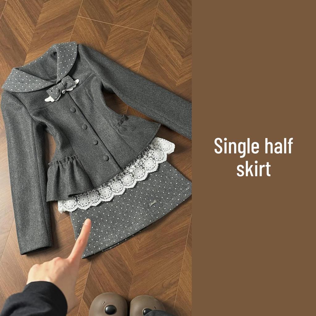 Elegant Miu-Inspired Autumn/Winter 2026 Women's Dress: Korean-Style Rich Girl Ensemble, Complete Set