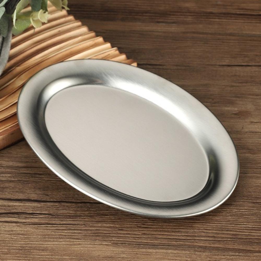 Multipurpose Korean Style Barbecue Pan Exquisite Dinner Plates Creative Oval Shaped Plate  Dining