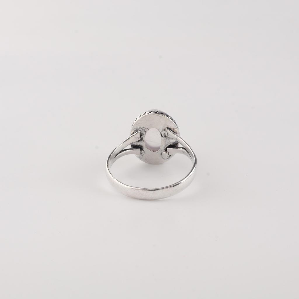 Natural Rose Quartz Gemstone 925 Sterling Silver Handcrafted Women Jewelry Ring Gift For Girls RR-84-26