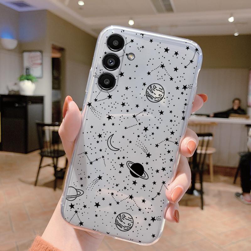 Clear Case For Samsung Galaxy A24 4G Shockproof Cover Cartoon Cute Soft Silicone Fundas For Galaxy A14 A54 A34 Transparent Coque