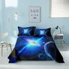 Colorful Geometric Bed Flat Sheet Printed Galaxy Bed Sheet Set With Pillowcase For Bedroom Luxury Queen King Honeycomb Bedspread