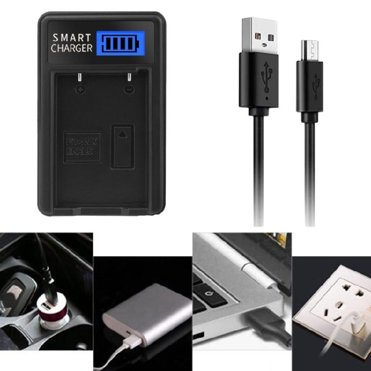 EN-EL5 LCD USB Camera Battery Charger Charging Dock for 3700 4200 5200