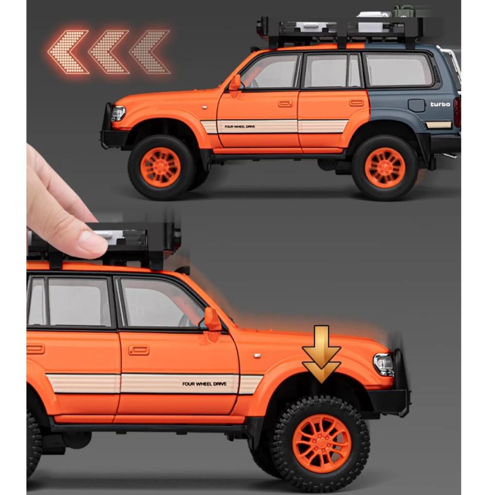 1/24 Scale Toyota Land Cruiser LC80 SUV Alloy Diecast Model Off-road Vehicle Toy Model Collect Display Ornament Children Toy Present