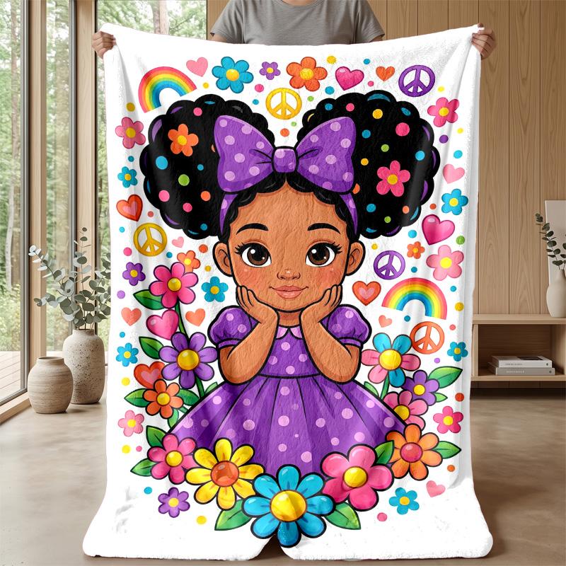 Music and Makeup Fantasy Theme Blanket Lightweight Warm Flannel Blanket Decorative Throw Blanket for Home Decoration
