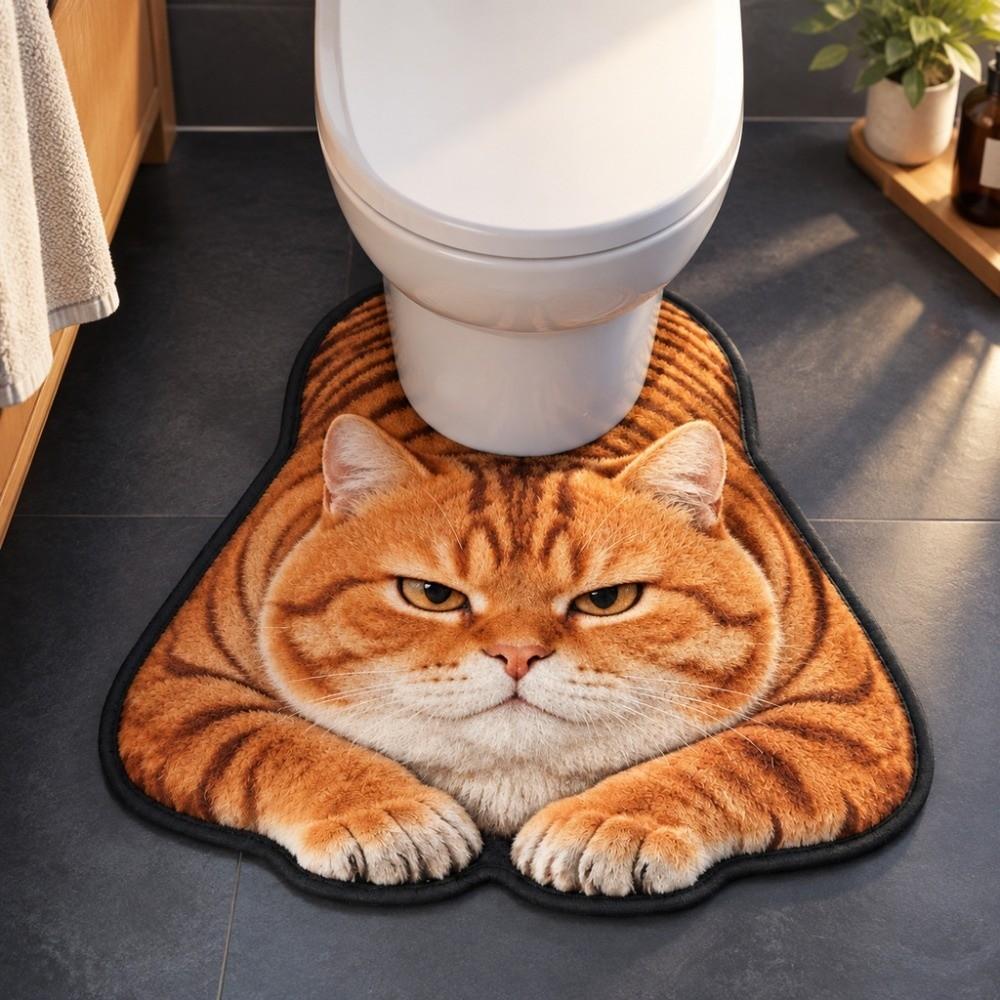 Non-slip Bathroom U-shaped Mat Quick-dry Bath Mat Novelty Toilet Floor Rug Bathroom