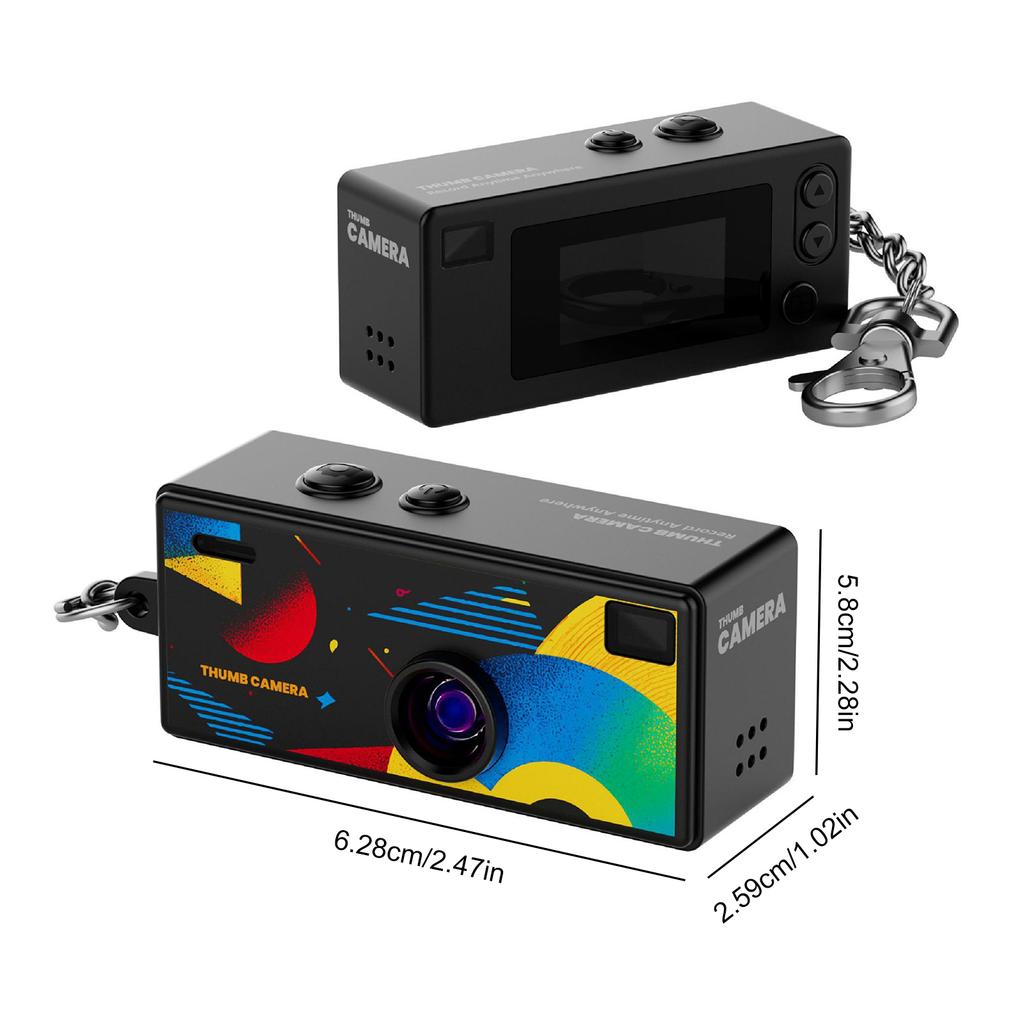 Mini Keychain Thumb Camera with 1080P HD Video Recording and 130 Degree Wide Angle Lens TFT LCD Display Screen for Students 2025