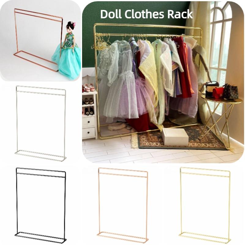 Einfacher Metallkleiderbügel für BJD-Puppen Stilvolles Mode-Spielzeug-Accessoire Kleine Größe Gold Schwarz Silber Roségold Weiß