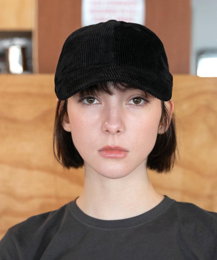 Chaebteo Signature Corduroy Ball Cap-Black