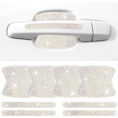 Kit Protecteur de Poignée de Porte de Voiture Bling 8 Pièces, Protecteur Anti-Rayures de Poignée de Porte de Voiture en Strass pour Décoration de Voiture, Couvre-Poignée de Voiture Autocollants de Voiture Voiture Bling