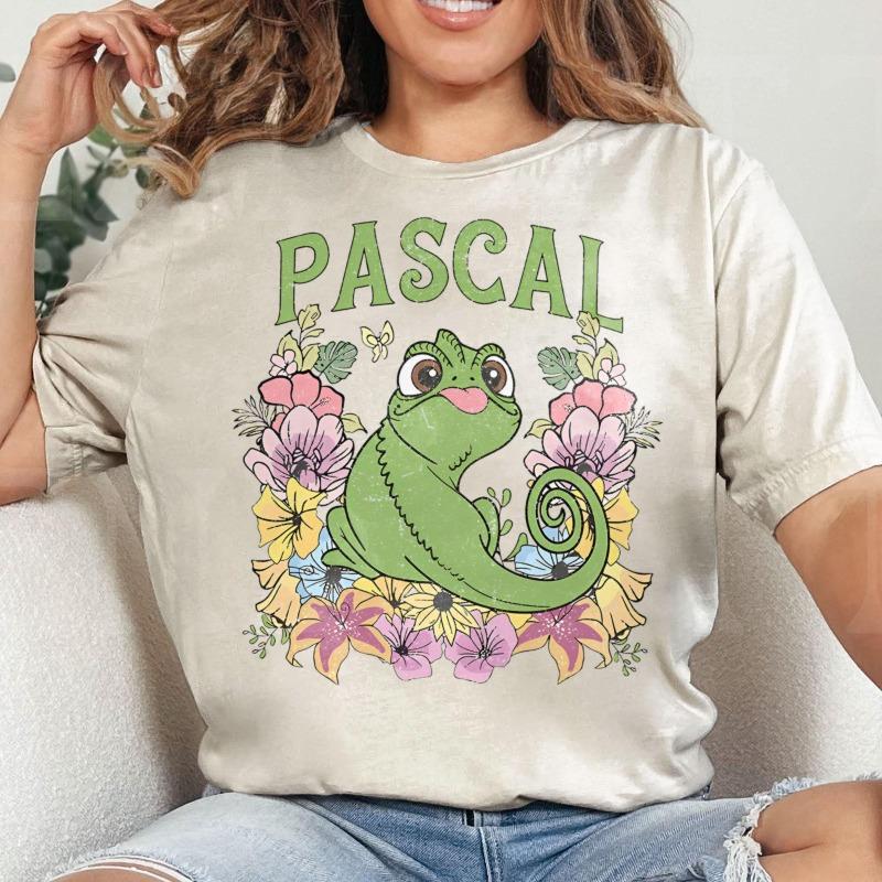 

Retro Tangled Pascal Flower Haired Princess Family Sweatshirt Four Seasons Unisex Pure Cotton Casual Fashion Tshirt 4XL