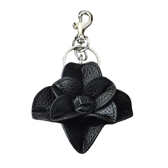Schlüsselanhänger Anhänger Handgenäht Kunstleder Kamelienblüte Design Schlüsselkette mit Metall Karabinerhaken Leichtes Tasche Anhänger Zubehör