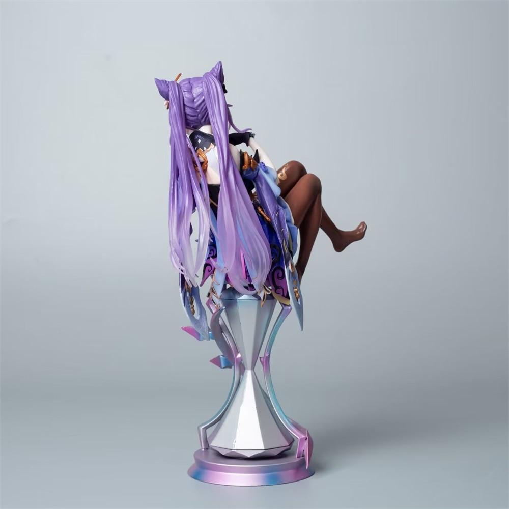 The First Beauty Of Teyvat Keqing 3d Figures Genshin Impact Figuras Kawaii Animation Girl Game 21cm Model Birthday Gift Toy