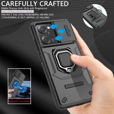 For Xiaomi Redmi Note 12 Pro Case Slide Camera Armor Holder Ring Phone Case For Redmi Note 12 Pro + Plus 5G Magnetic Back Cover