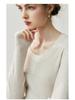 100% Wool Slim Fit U-Neck Seamless Knitted Sweater