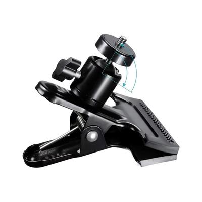 Metal Camera Clip Clamp Flash Holder Mount With 360° Swivel Ball Head 1/4 Inch Screw For Photography Accessories