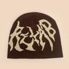 Autumn And Winter American Street Personalized Letter Jacquard Knitted Hat Men And Women Warm Design Cold Hat Pullover Hat