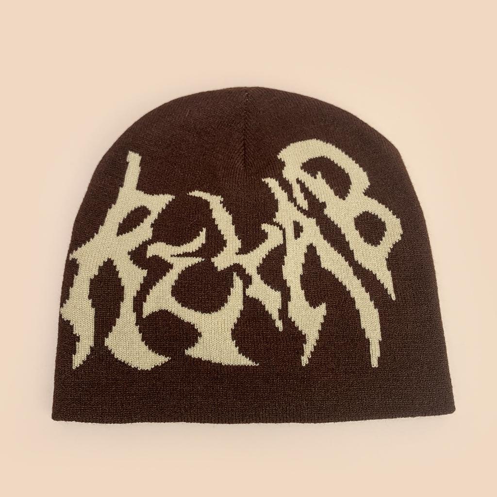 Autumn And Winter American Street Personalized Letter Jacquard Knitted Hat Men And Women Warm Design Cold Hat Pullover Hat