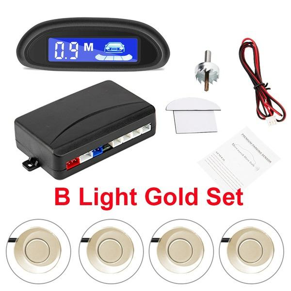 Car Auto Parktronic LED Parking Radar With 4 Parking Sensors Backup Car Parking Radar Monitor Detector System Backlight Display