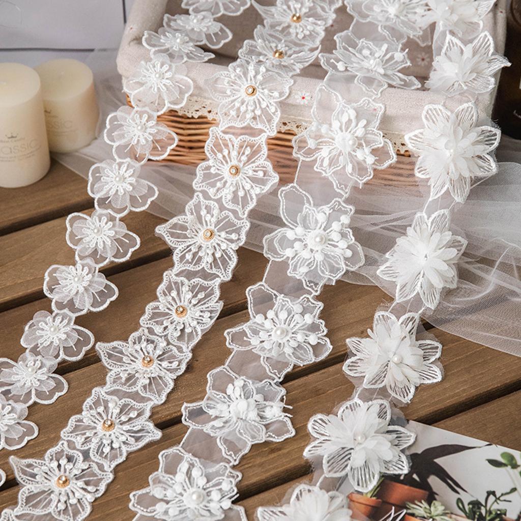 1yard 7.5cm Flower Embroidered Lace Ribbon Trim Handmade Sewing Applique Craft 1yard 7.5cm Flower Embroidered Lace Ribbon Trim Handmade Sewing Applique Craft