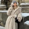 Autumn and winter hooded imitation fur coat women's long mink fleece fur coat soft environmentally friendly fur coat