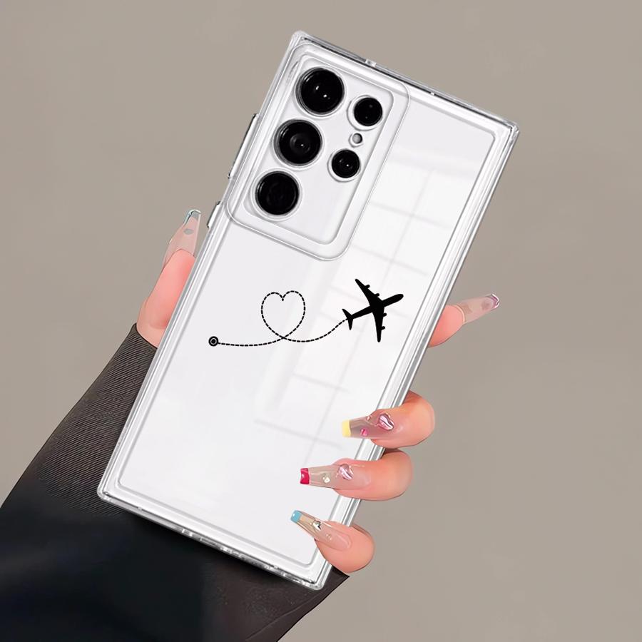 

Phone Cover Case for Samsung Galaxy S26 Note 20 Ultra 10 S22 FE S25 Edge S21 S23 Ultra S24 S20 Plus Love Airplane Art Galaxy S26