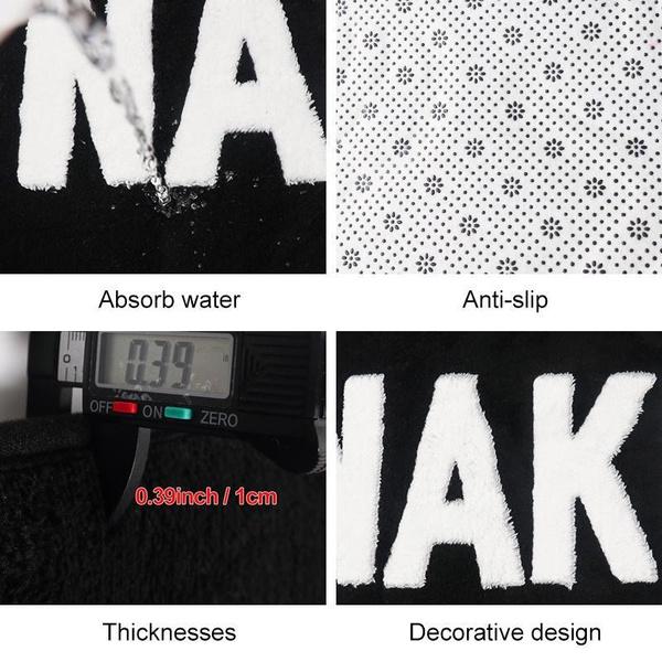 1/2pcs Microfiber Bath Mat Quick Dry And Washable Door Mat, Non Slip Letters Bathroom Rug, Soft And Thicken Shower Mat, Absorbent Bathroom Carpet