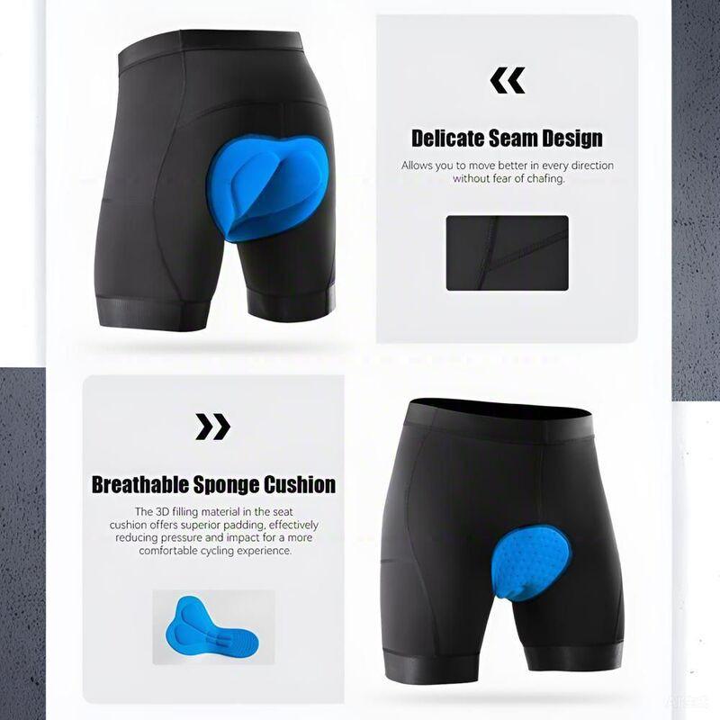 Men Women Cycling Shorts With Gel Pad Quick Dry Bike Pants Side Pockets Rear Zipper Pocket
