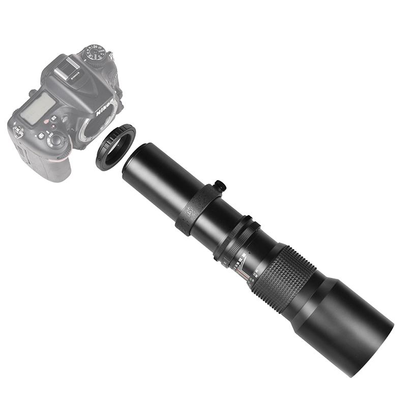 VLOGMAGIC 500mm F/8.0 Telephoto Lens with T-mount Adapter for Canon Nikon Sony Cameras