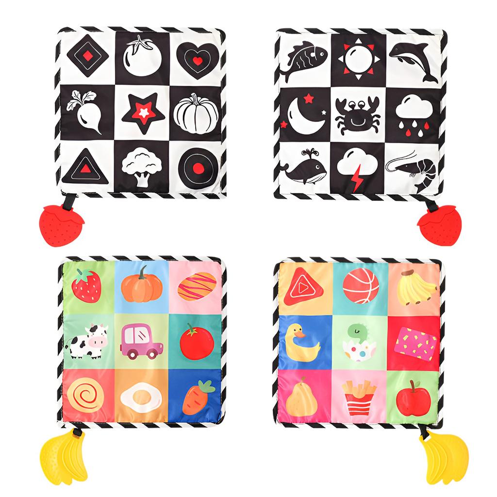 Baby Towel Sound Paper Sound Cloth Book with Teether Tear Not Broken Early Education Puzzle Practice Color Cognition Cloth