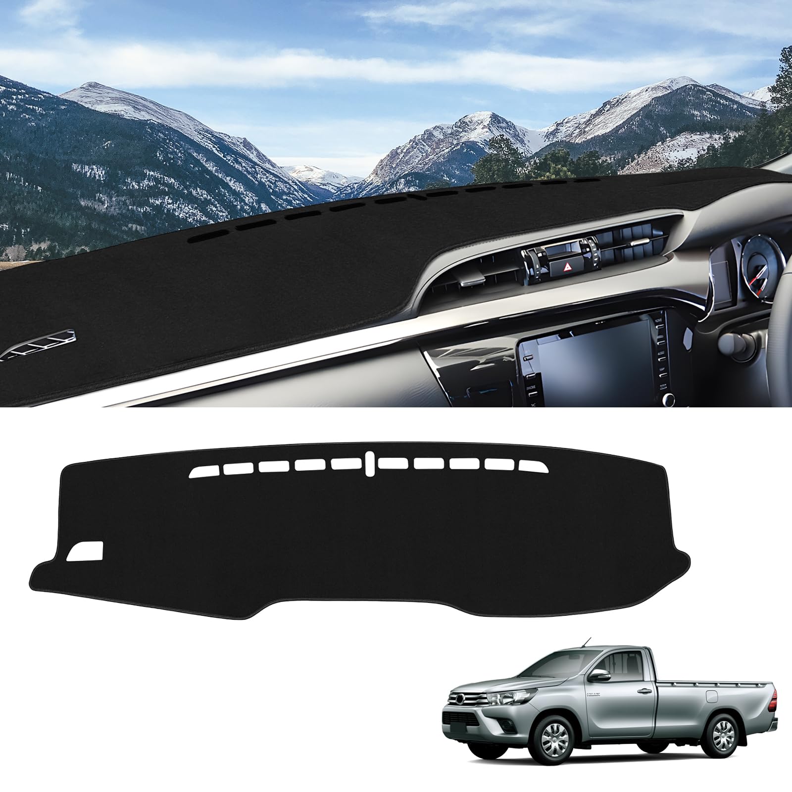 

HILUX GUN125 Эксклюзивный коврик на приборную панель HILUX Накладка на приборную панель Детали интерьера Защитный коврик для приборной панели Защита от солнца HILUX (Новый GUN125)